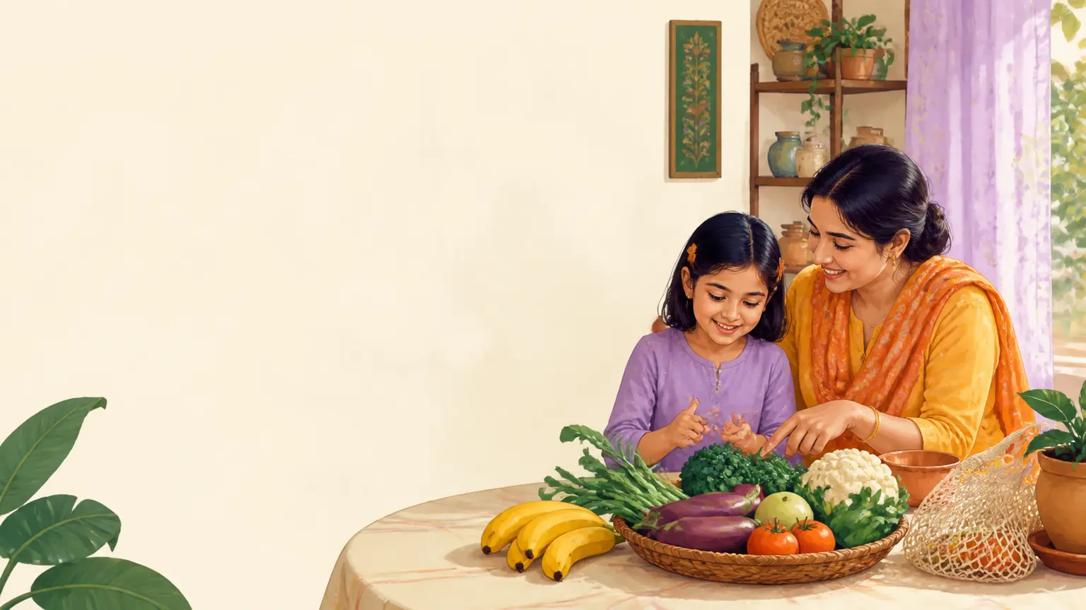 Math, science ও STEM curiosity নিয়ে parent ও শিশুর calm family illustration